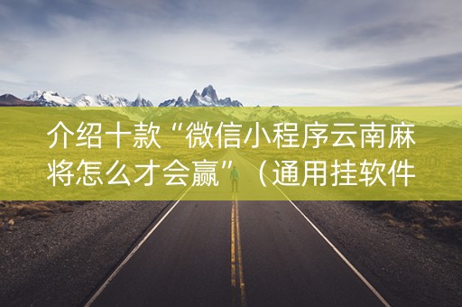 介绍十款“微信小程序云南麻将怎么才会赢”（通用挂软件多少钱)