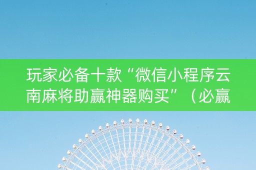 玩家必备十款“微信小程序云南麻将助赢神器购买”（必赢神器免费安装)