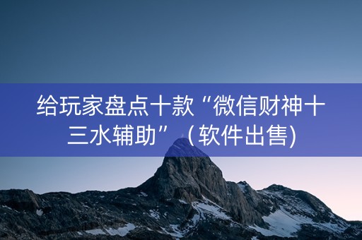给玩家盘点十款“微信财神十三水辅助”（软件出售)
