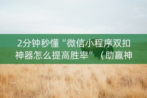 2分钟秒懂“微信小程序双扣神器怎么提高胜率”（助赢神器)