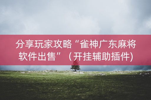 分享玩家攻略“雀神广东麻将软件出售”（开挂辅助插件)