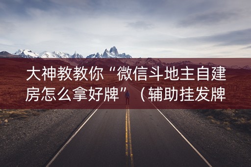 大神教教你“微信斗地主自建房怎么拿好牌”（辅助挂发牌规律)