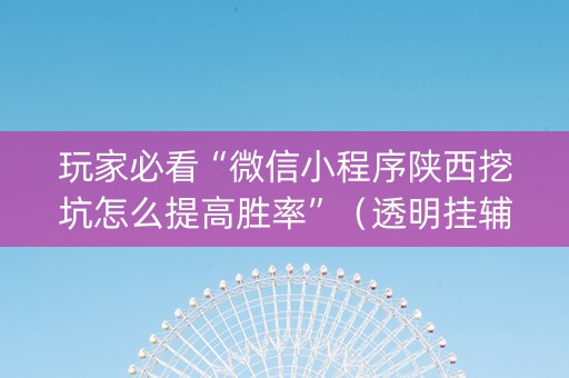 玩家必看“微信小程序陕西挖坑怎么提高胜率”（透明挂辅助器)