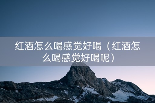 红酒怎么喝感觉好喝（红酒怎么喝感觉好喝呢）