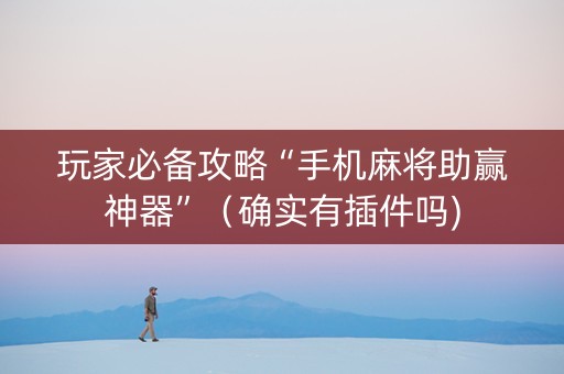 玩家必备攻略“手机麻将助赢神器”（确实有插件吗)