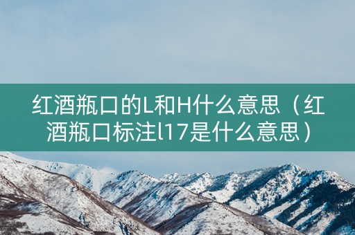 红酒瓶口的L和H什么意思（红酒瓶口标注l17是什么意思）