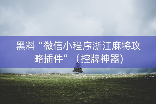 黑料“微信小程序浙江麻将攻略插件”（控牌神器)
