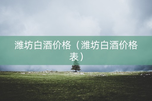 潍坊白酒价格（潍坊白酒价格表）