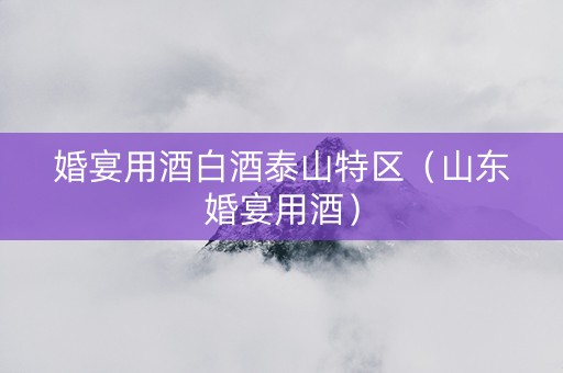 婚宴用酒白酒泰山特区（山东婚宴用酒）
