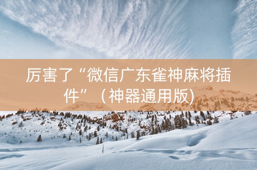 厉害了“微信广东雀神麻将插件”（神器通用版)