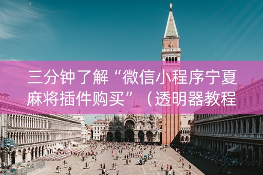 三分钟了解“微信小程序宁夏麻将插件购买”（透明器教程)