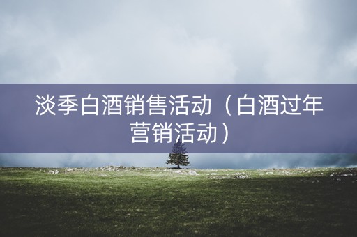 淡季白酒销售活动（白酒过年营销活动）