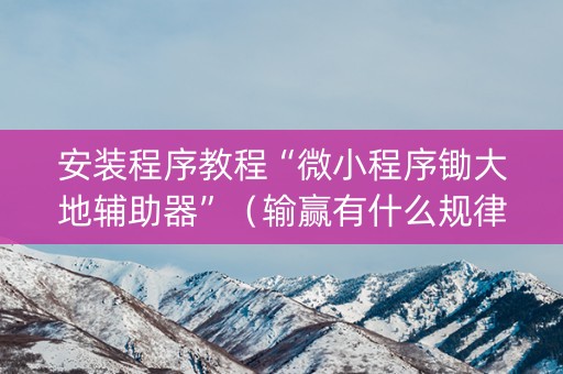 安装程序教程“微小程序锄大地辅助器”（输赢有什么规律)