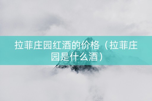 拉菲庄园红酒的价格（拉菲庄园是什么酒）