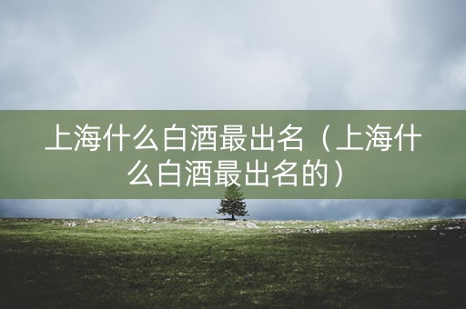 上海什么白酒最出名（上海什么白酒最出名的）