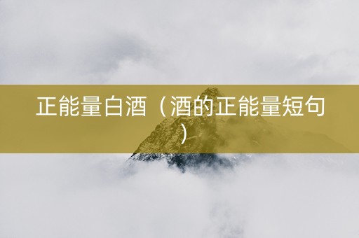 正能量白酒（酒的正能量短句）
