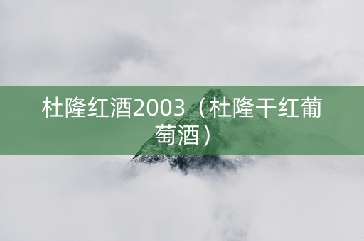 杜隆红酒2003（杜隆干红葡萄酒）