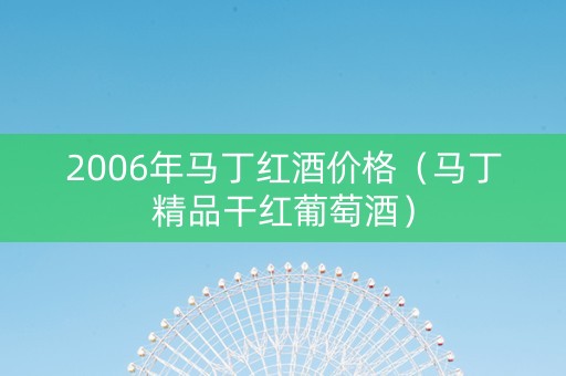 2006年马丁红酒价格（马丁精品干红葡萄酒）
