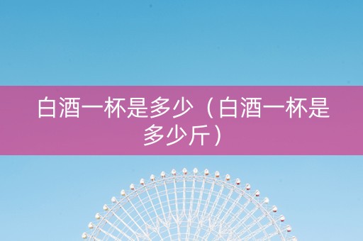 白酒一杯是多少（白酒一杯是多少斤）