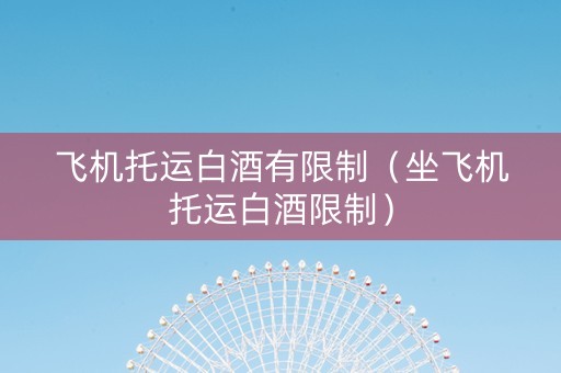 飞机托运白酒有限制（坐飞机托运白酒限制）
