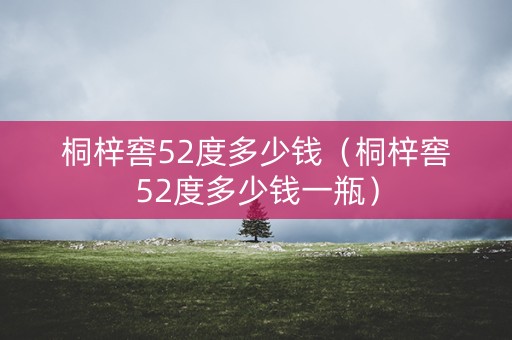 桐梓窖52度多少钱（桐梓窖52度多少钱一瓶）