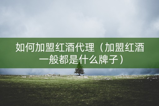 如何加盟红酒代理（加盟红酒 一般都是什么牌子）