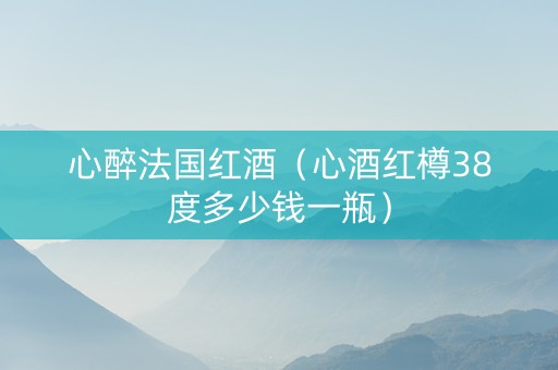 心醉法国红酒（心酒红樽38度多少钱一瓶）