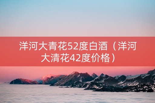 洋河大青花52度白酒（洋河大清花42度价格）