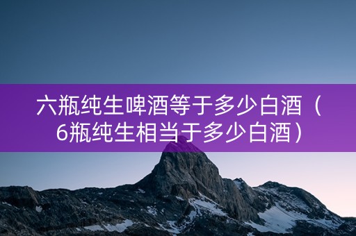 六瓶纯生啤酒等于多少白酒（6瓶纯生相当于多少白酒）