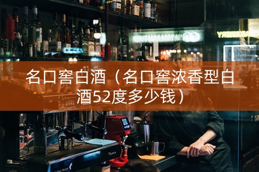 名口窖白酒（名口窖浓香型白酒52度多少钱）