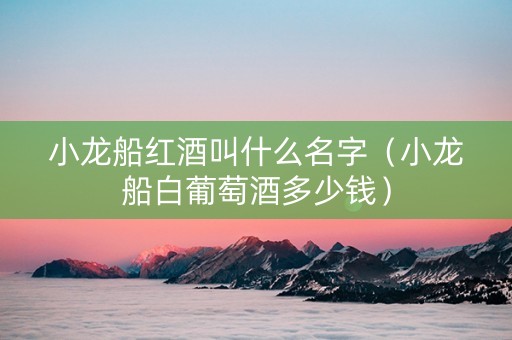 小龙船红酒叫什么名字（小龙船白葡萄酒多少钱）