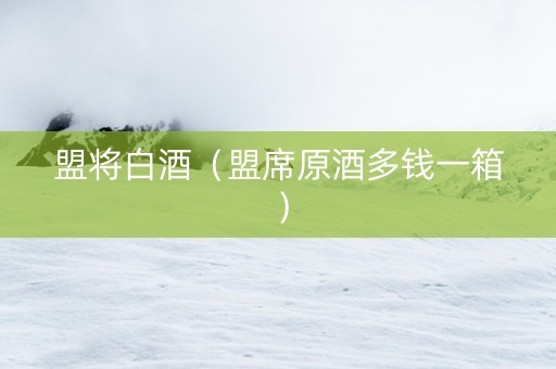 盟将白酒（盟席原酒多钱一箱）