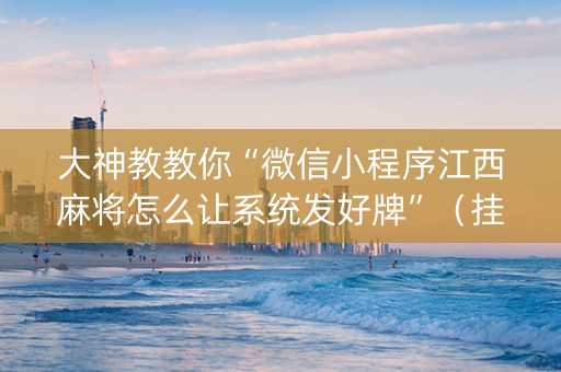 大神教教你“微信小程序江西麻将怎么让系统发好牌”（挂件神器)
