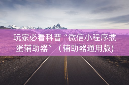 玩家必看科普“微信小程序掼蛋辅助器”（辅助器通用版)