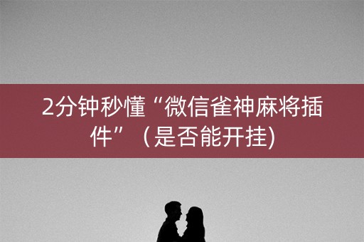 2分钟秒懂“微信雀神麻将插件”（是否能开挂)