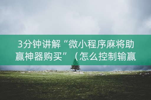 3分钟讲解“微小程序麻将助赢神器购买”（怎么控制输赢)