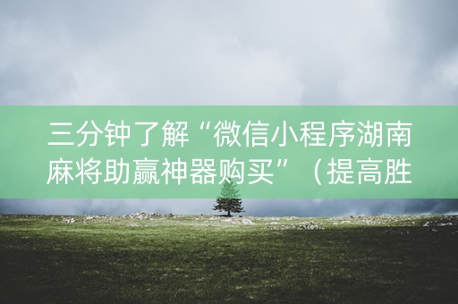 三分钟了解“微信小程序湖南麻将助赢神器购买”（提高胜率软件)