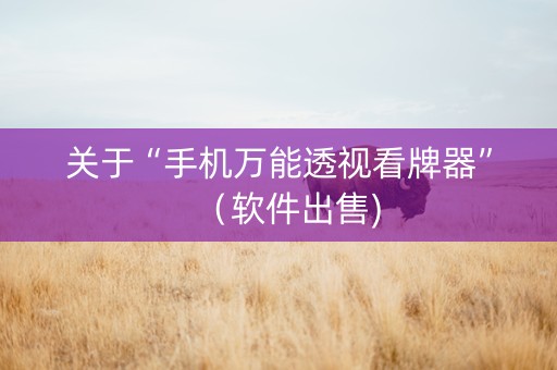 关于“手机万能透视看牌器”（软件出售)