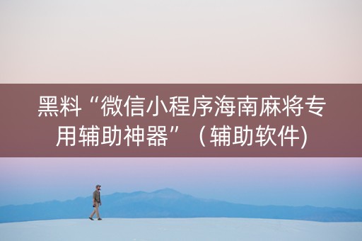 黑料“微信小程序海南麻将专用辅助神器”（辅助软件)