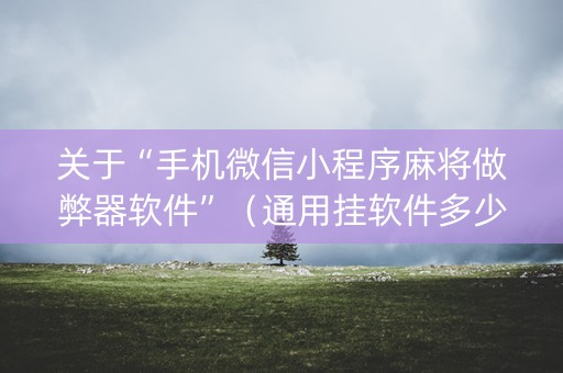 关于“手机微信小程序麻将做弊器软件”（通用挂软件多少钱)
