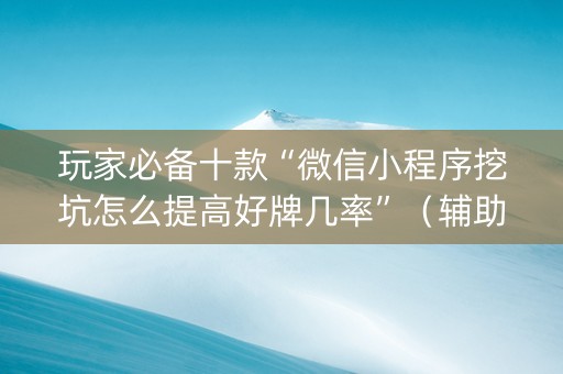 玩家必备十款“微信小程序挖坑怎么提高好牌几率”（辅助器通用版)