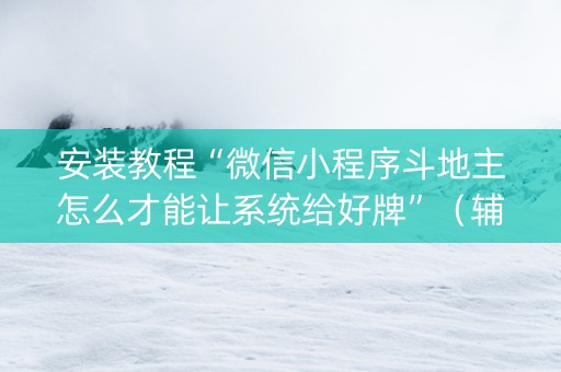 安装教程“微信小程序斗地主怎么才能让系统给好牌”（辅牌器插件购买)