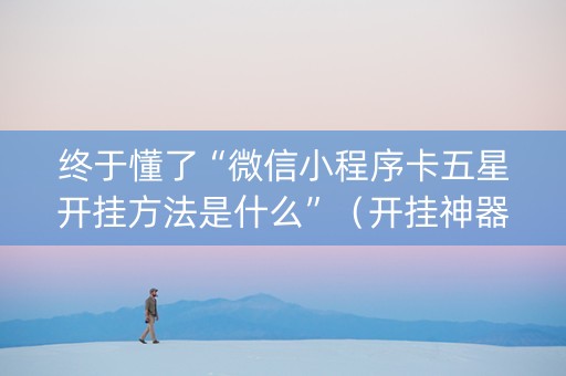 终于懂了“微信小程序卡五星开挂方法是什么”（开挂神器下载)