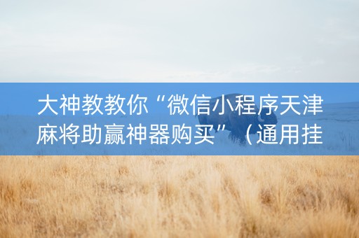 大神教教你“微信小程序天津麻将助赢神器购买”（通用挂软件多少钱)