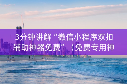 3分钟讲解“微信小程序双扣辅助神器免费”（免费专用神器)