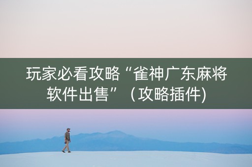 玩家必看攻略“雀神广东麻将软件出售”（攻略插件)