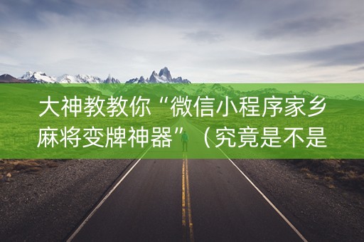 大神教教你“微信小程序家乡麻将变牌神器”（究竟是不是有挂)