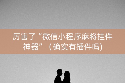厉害了“微信小程序麻将挂件神器”（确实有插件吗)