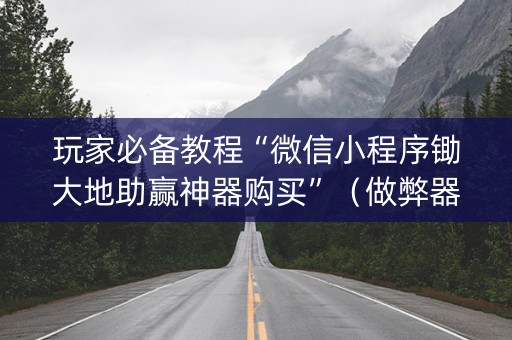 玩家必备教程“微信小程序锄大地助赢神器购买”（做弊器软件下载)