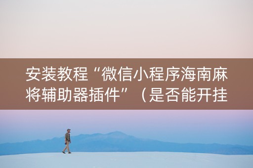 安装教程“微信小程序海南麻将辅助器插件”（是否能开挂)